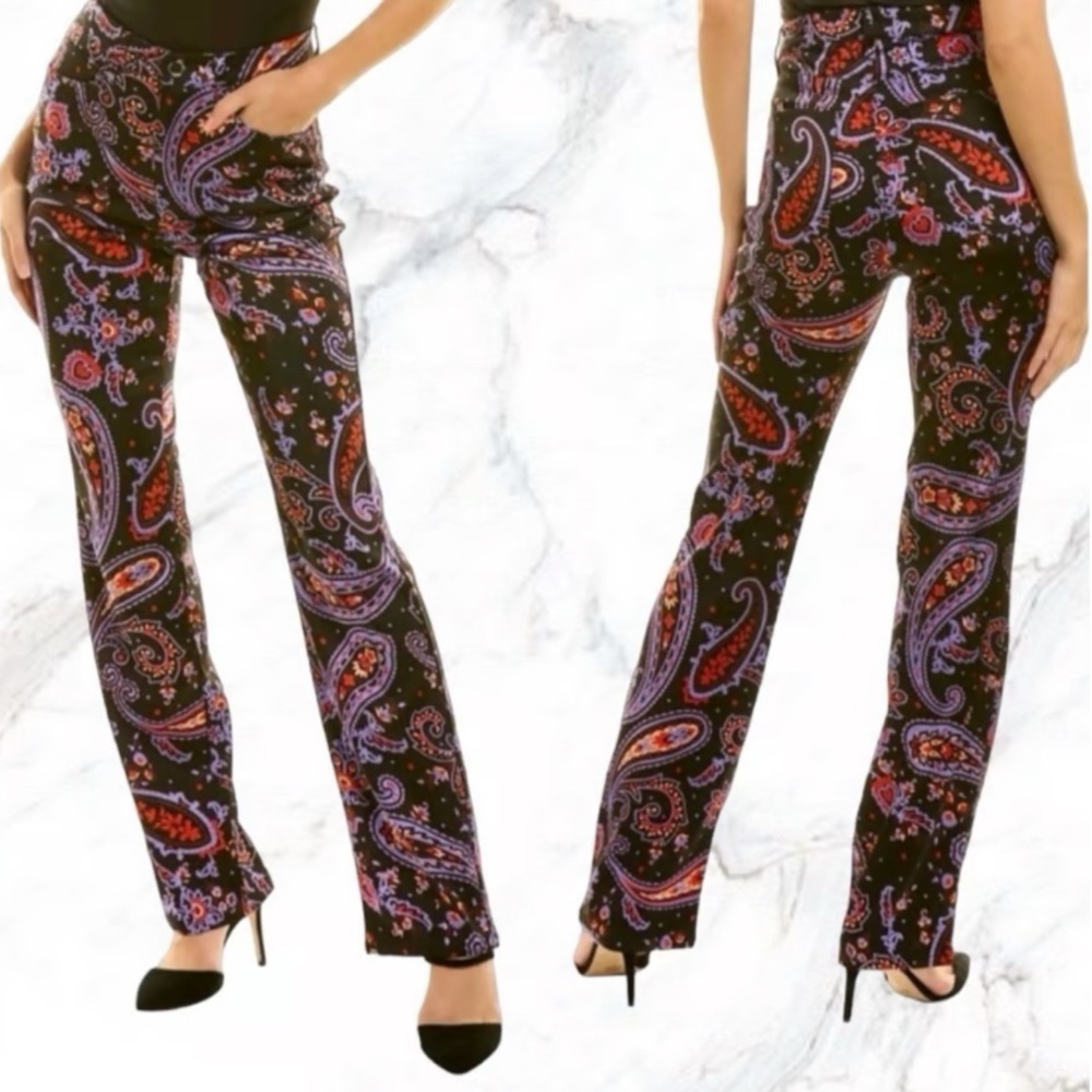 Danielle Bernstein By WEWOREWHAT Flare Paisley Pants